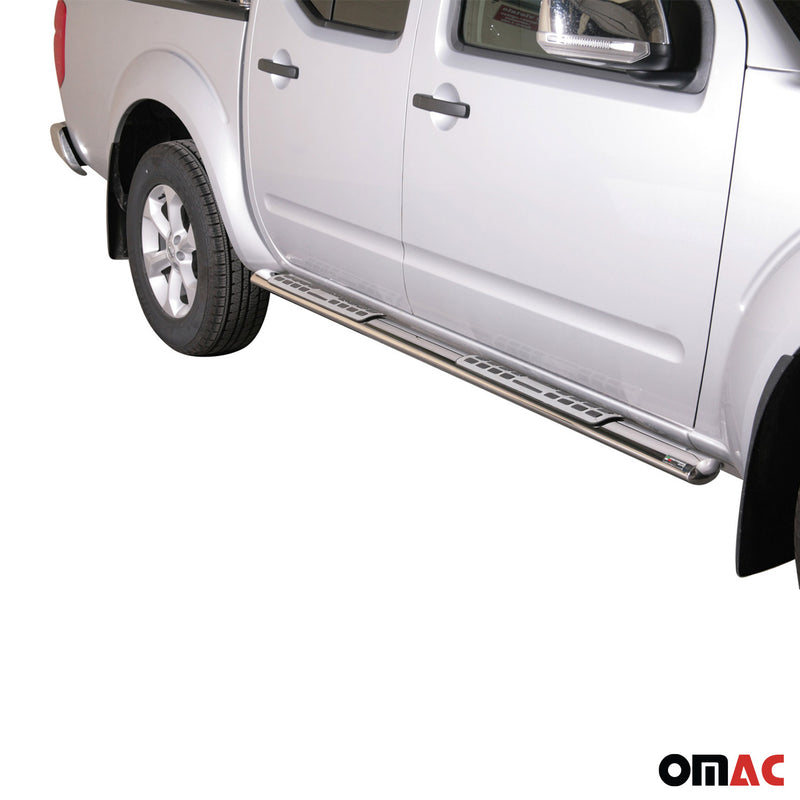 Minigonne laterali in acciaio per Nissan Navara Double Cab 2010-2014 Grigio