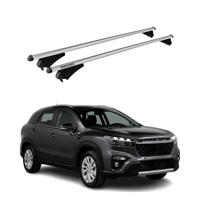 Portapacchi Menabo per Suzuki SX4 S-Cross 2016-2025 in alluminio argento 2x