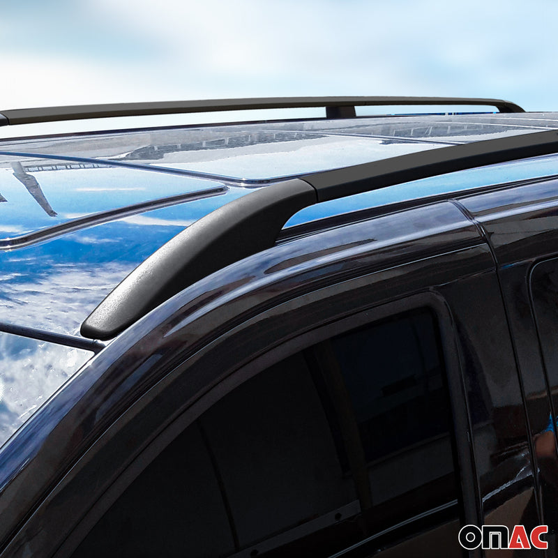 Dachreling Dachgepäckträger für VW Caddy 2010-2020 L1 Kurz Alu Schwarz