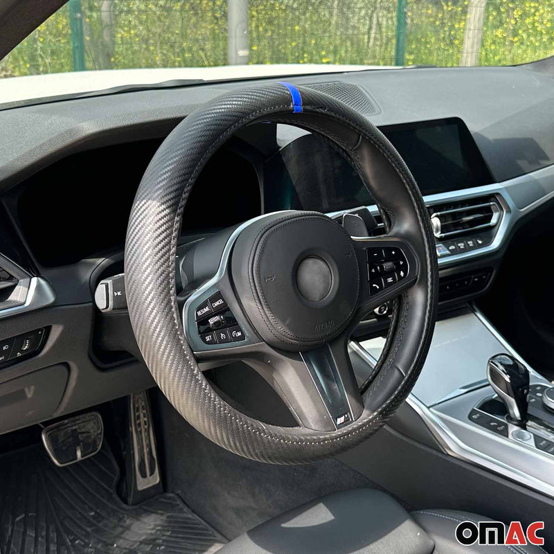 Coprivolante, protezione per volante, coprivolante, strisce blu nere, Ø 38-40 cm