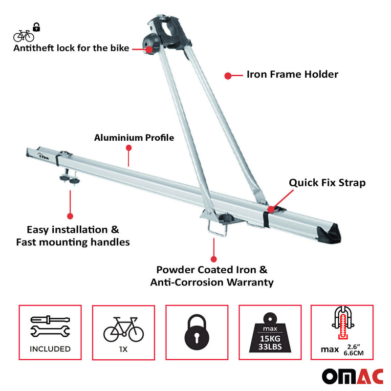 Portabici da tetto portabici fino a 15 kg portabici in alluminio