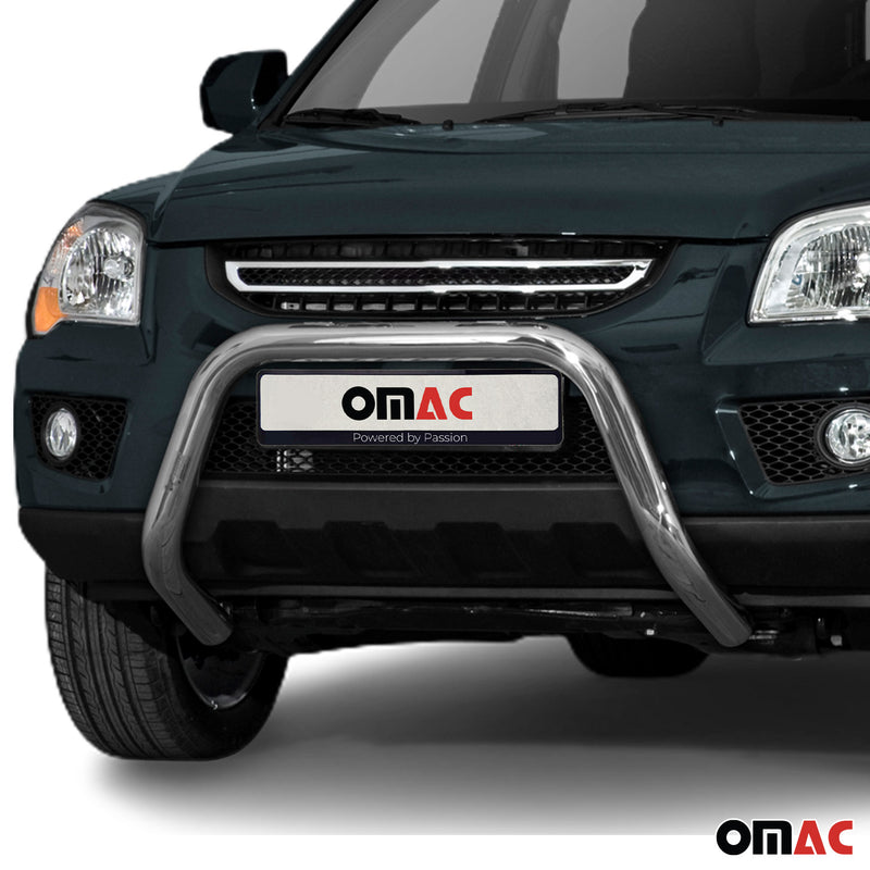 Protezione anteriore per Kia Sportage 2008-2010 con bull bar ABE argento 