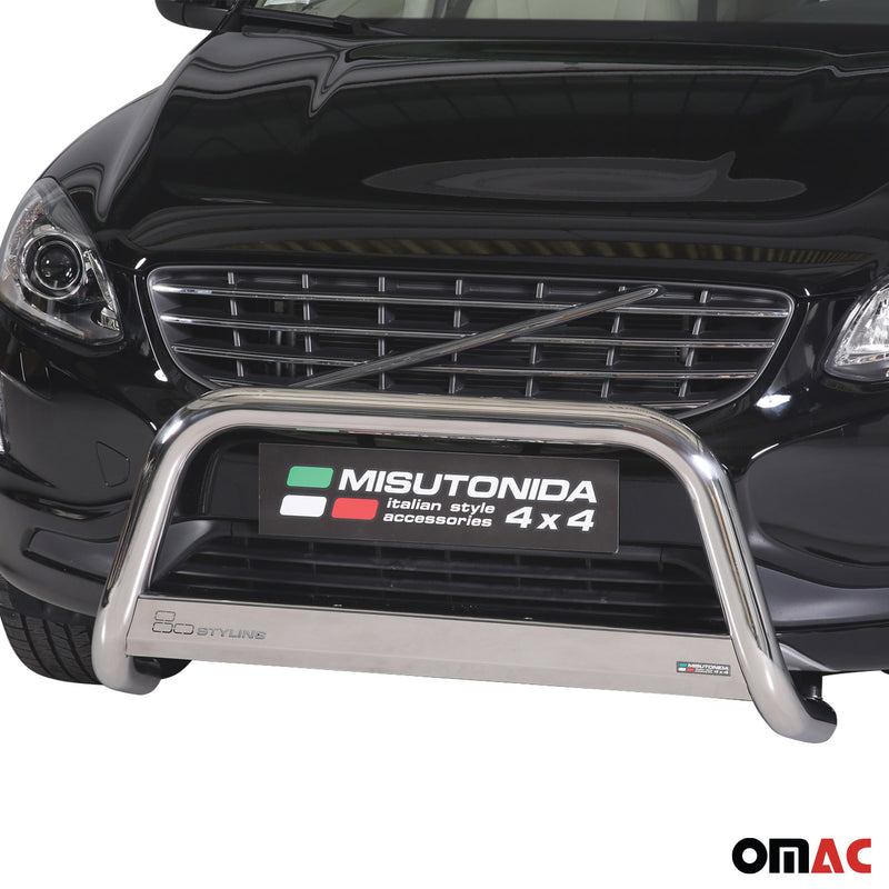 Protezione anteriore per Volvo XC60 2013-2017 ø63mm acciaio argento 