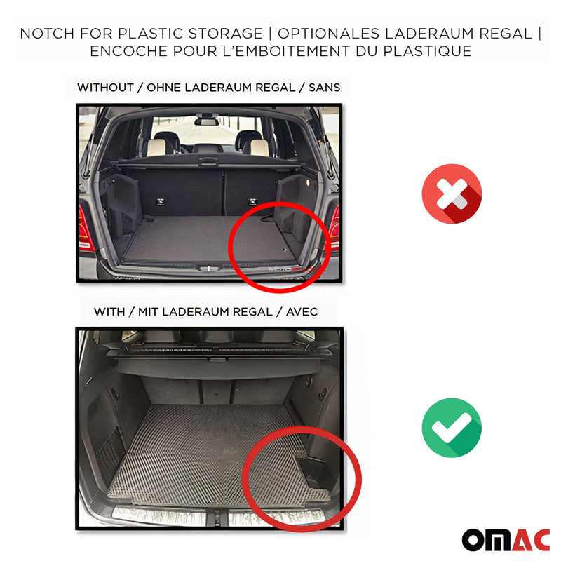 Vasca portabagagli in gomma OMAC per Skoda Rapid Limo 2012-2019 con ripiano laterale