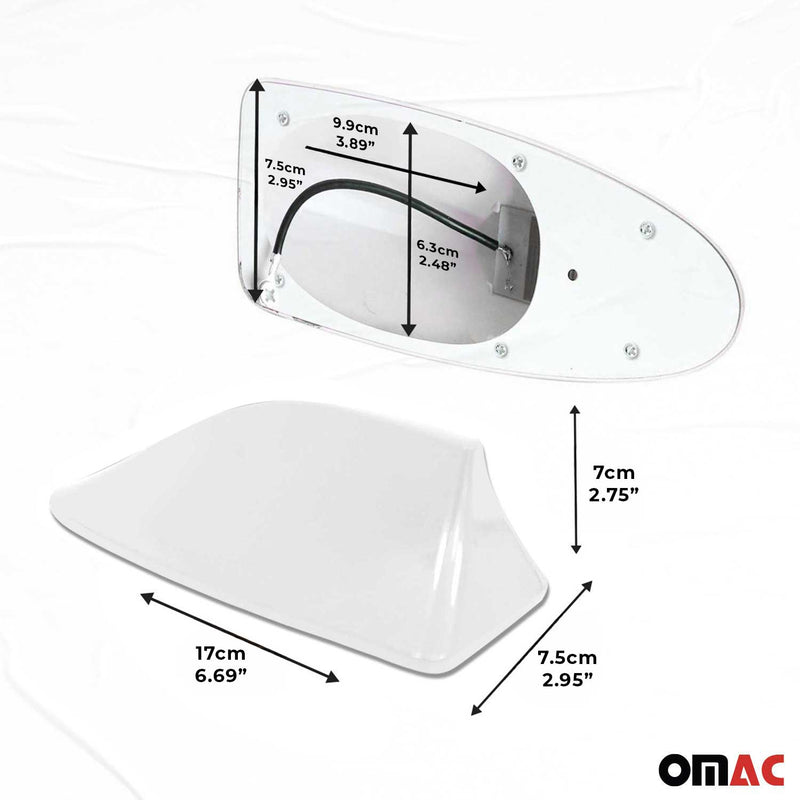 Antenna da tetto per auto, antenna AM/FM per autoradio, antenna a pinna di squalo bianca