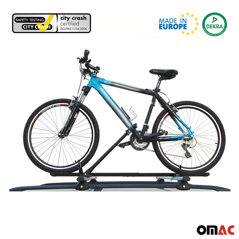 Portabici da tetto per 2 bici fino a 17 kg, in alluminio, colore nero