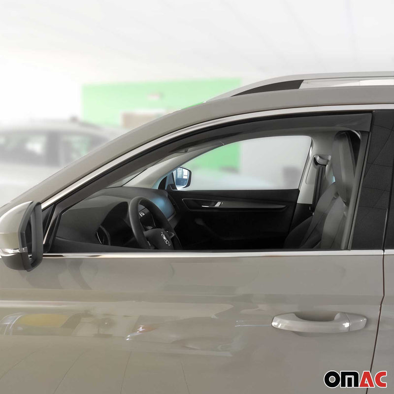 Deflettore antivento e antipioggia per Skoda Karoq 2017-2025 5 porte in acrilico scuro, 2 pezzi