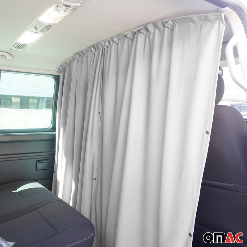 Maß Gardinen für Ford Transit Tourneo Connect L1 L2 Fahrerhaus Abtrennung Grau