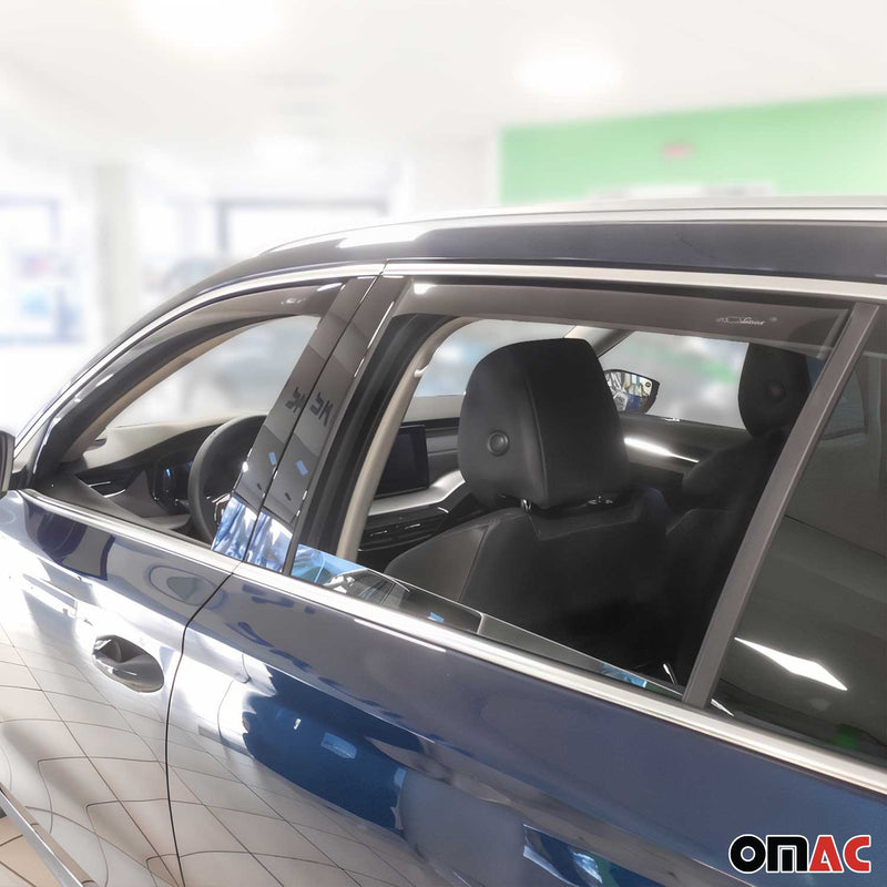 Deflettore antivento e antipioggia per Skoda Octavia Combi 2020-2025 in acrilico scuro, 4 pezzi