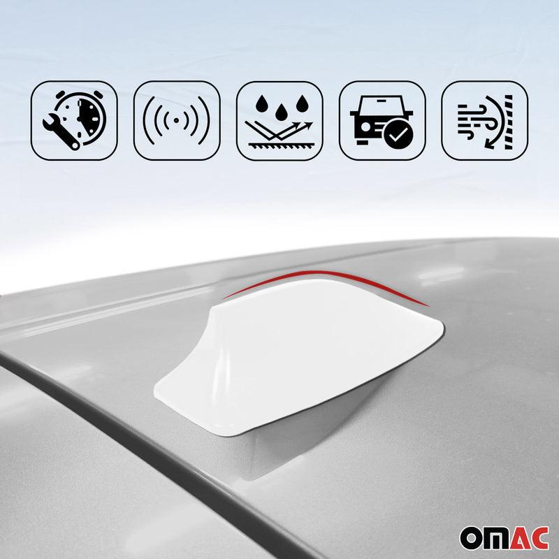 Dachantenne Autoantenne AM/FM Autoradio Shark Antenne Haifischflosse weiß