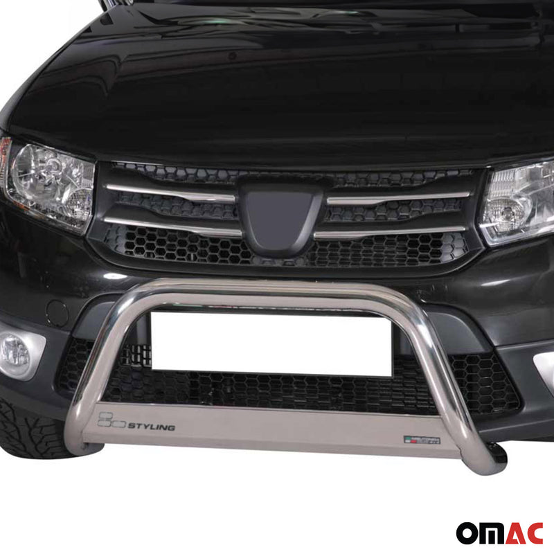 Barra di protezione anteriore per Sandero Stepway 2012-2016 ø63mm acciaio argento 