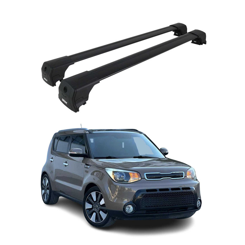 Portapacchi da tetto per Kia Soul PS 2015-2019 ABE alluminio nero