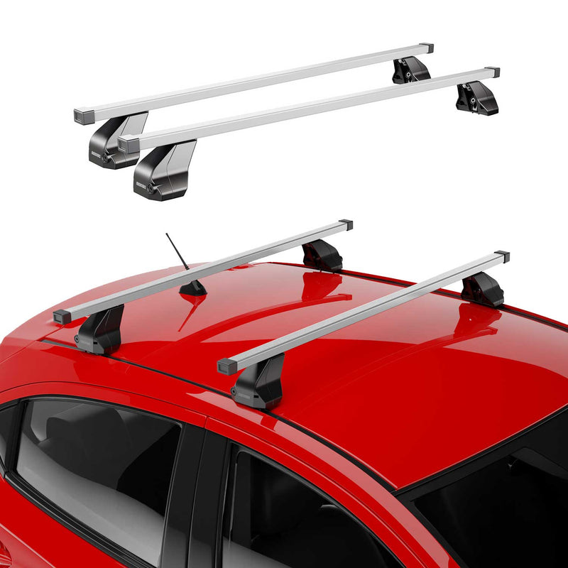 Portapacchi in acciaio Menabo per VW Caddy 2015-2020, 2 pezzi, colore argento