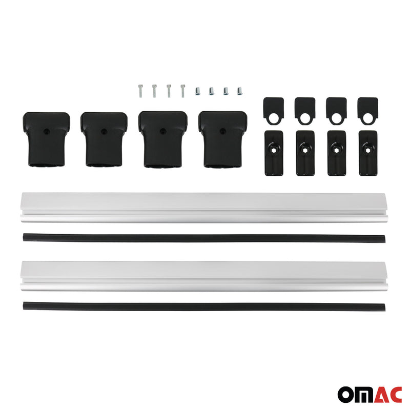 Portapacchi da tetto per VW Caddy 2003-2020, grigio alluminio, 2x