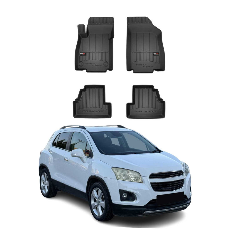 Tappetini Chevrolet Trax 2012-2019 in TPE nero, 4 pezzi