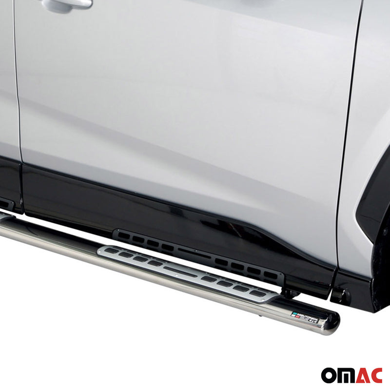 Minigonne laterali in acciaio inossidabile per Toyota RAV4 Hybrid 2019-2025 Argento