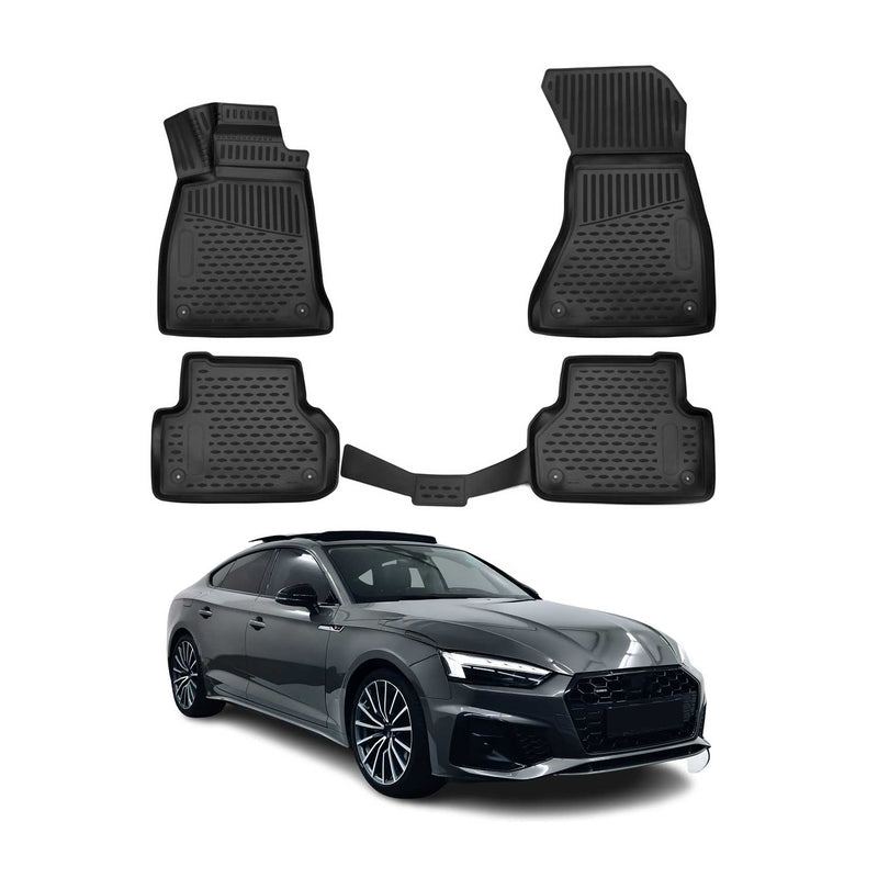 2016-2024 Audi A5 F5 Sportback Fußmatten TPE Schwarz 4 tlg