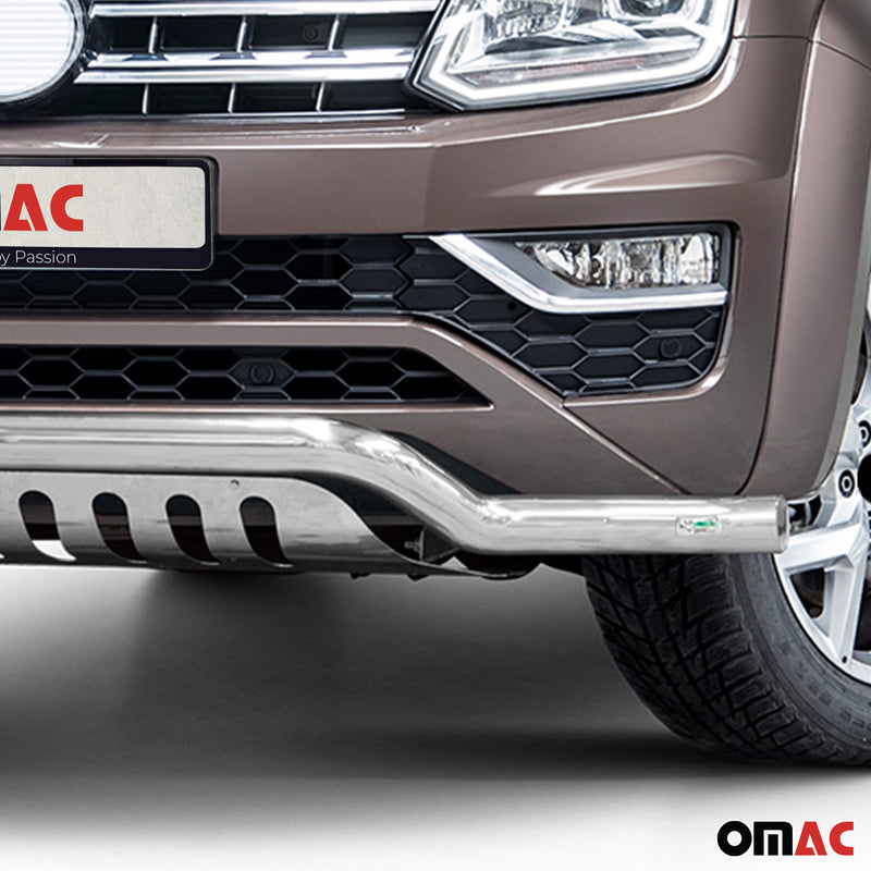 Barra di protezione anteriore per VW Amarok 2016-2021 in acciaio inox con ABE argento 