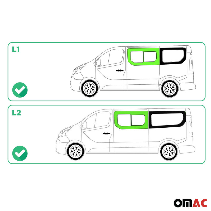 Seitenfenster Schiebefenster für Fiat Talento 2016-2020 Links Auto L1 L2 Schwarz