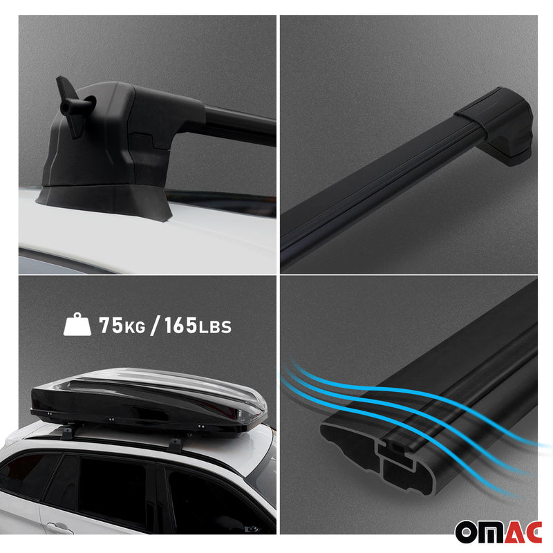 Dachträger Gepäckträger für VW T5 T6 2003-2024 Grundträger Aluminium Schwarz 3x