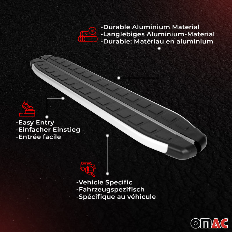 Minigonne laterali pedane laterali per Kia Soul 2015-2019 Alu Nero