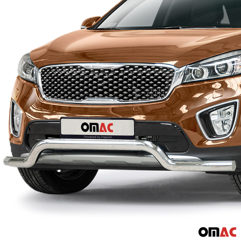 Barra di protezione anteriore per Kia Sorento 2015-2018 in acciaio ABE argento 