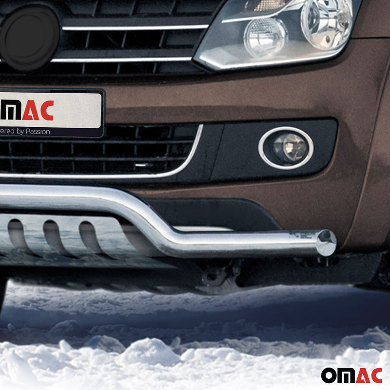 Barra di protezione anteriore in acciaio inox per VW Amarok 2010-2016 in acciaio inox ABE argento 