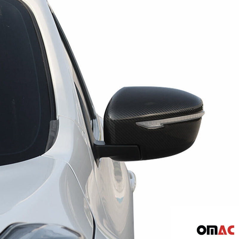 Calotte per specchietti retrovisori per Nissan Juke 2014-2019 in fibra di carbonio nera 2 pezzi 