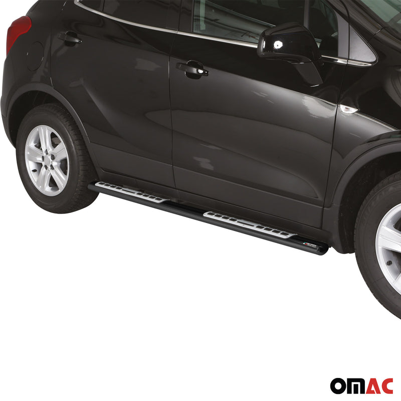 Minigonne laterali in acciaio inox per Opel Mokka 2012-2016 Nero