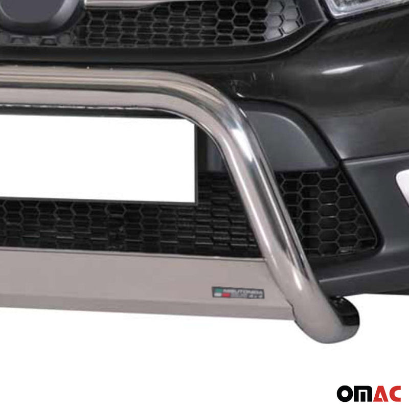 Barra di protezione anteriore per Sandero Stepway 2012-2016 ø63mm acciaio argento 