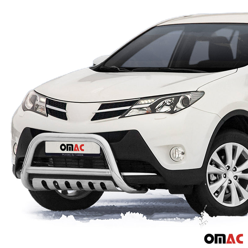 Protezione anteriore per Toyota RAV4 2013-2015 con ABE in acciaio inox argento 