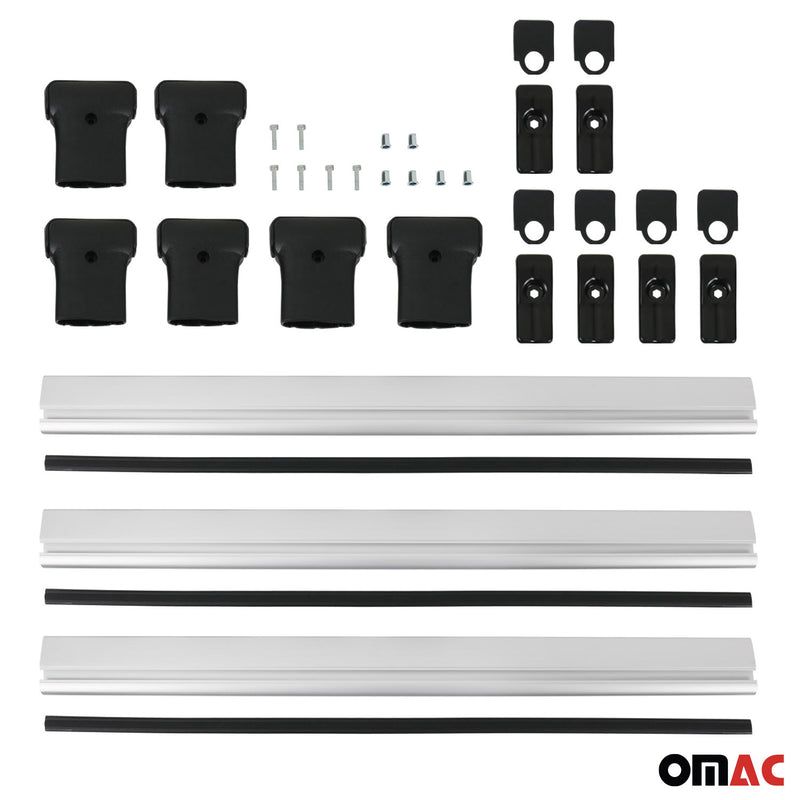 Portapacchi da tetto per Opel Vivaro 2014-2019, railing in alluminio argento 2x