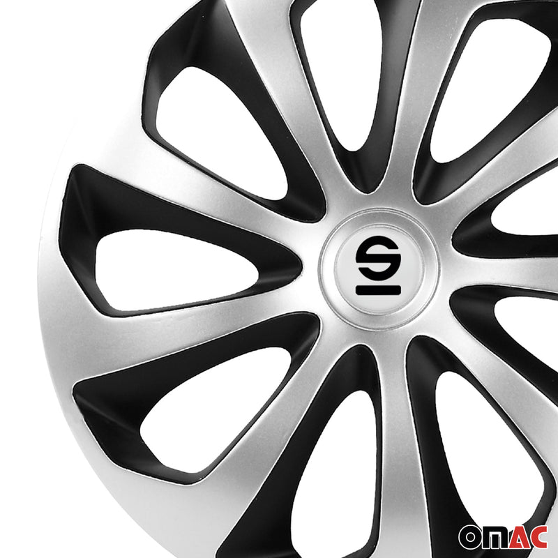 Coprimozzi Sparco 16 pollici Sicilia Argento Nero 4 pezzi
