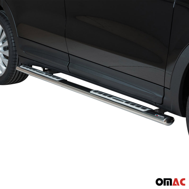 Minigonne laterali in acciaio inossidabile per Jeep Renegade 2014-2024, barre stabilizzatrici argento, 2 pezzi
