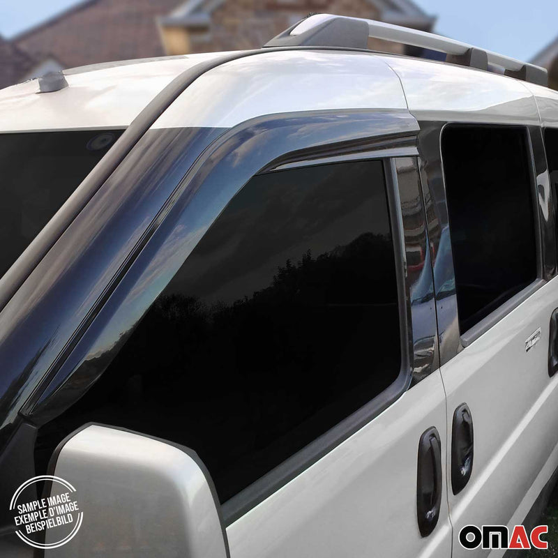 2 deflettori antivento e antipioggia per Renault Kangoo 2008-2019 Acrilico Scuro