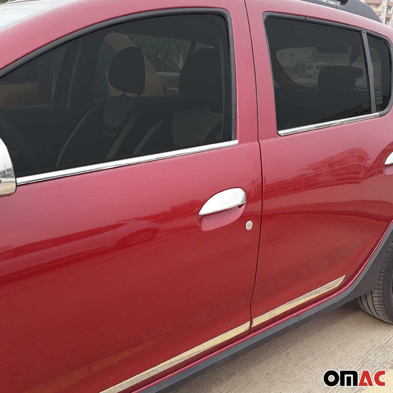 Listelli decorativi per finestrini per Dacia Sandero 2012-2020 in acciaio inox cromato, 4 pezzi 