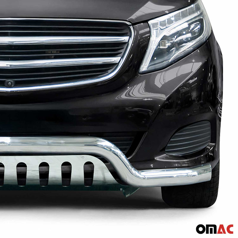 Protezione anteriore per Mercedes Vito W447 2014-2025 acciaio ABE argento 