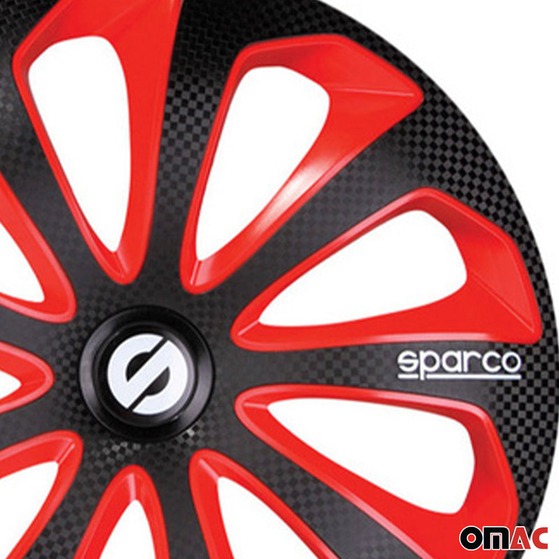 Coprimozzi Sparco 16 pollici Sicilia Nero Rosso Carbonio 4 pezzi