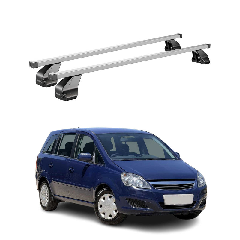 Portapacchi in acciaio Menabo per Opel Zafira 2008-2012, 2 pezzi, colore argento