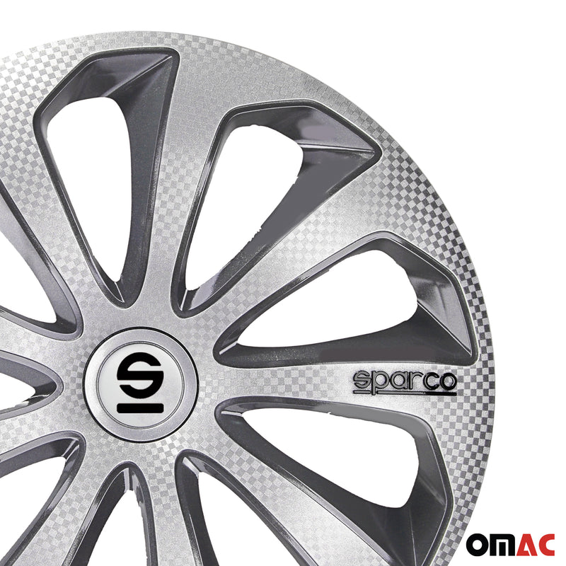 Coprimozzi Sparco 16 pollici Sicilia Argento Carbonio Grigio 4 pezzi