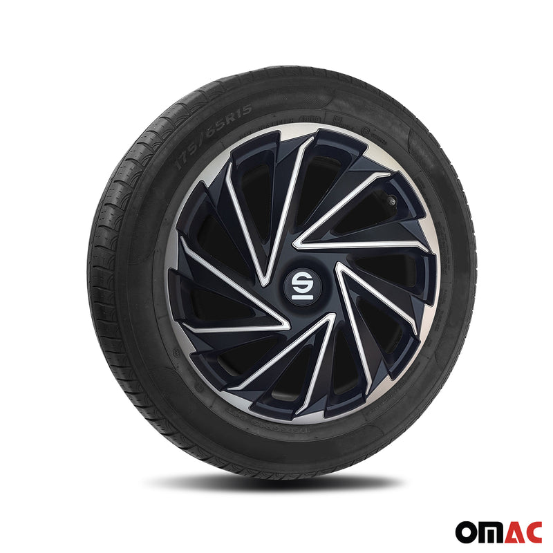 Coprimozzi Sparco 14 pollici Varese argento nero 4 pezzi