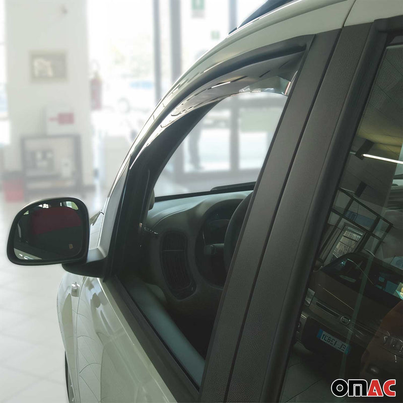 Deflettore antivento e antipioggia per Fiat Panda 2012-2025 acrilico scuro 2 pezzi