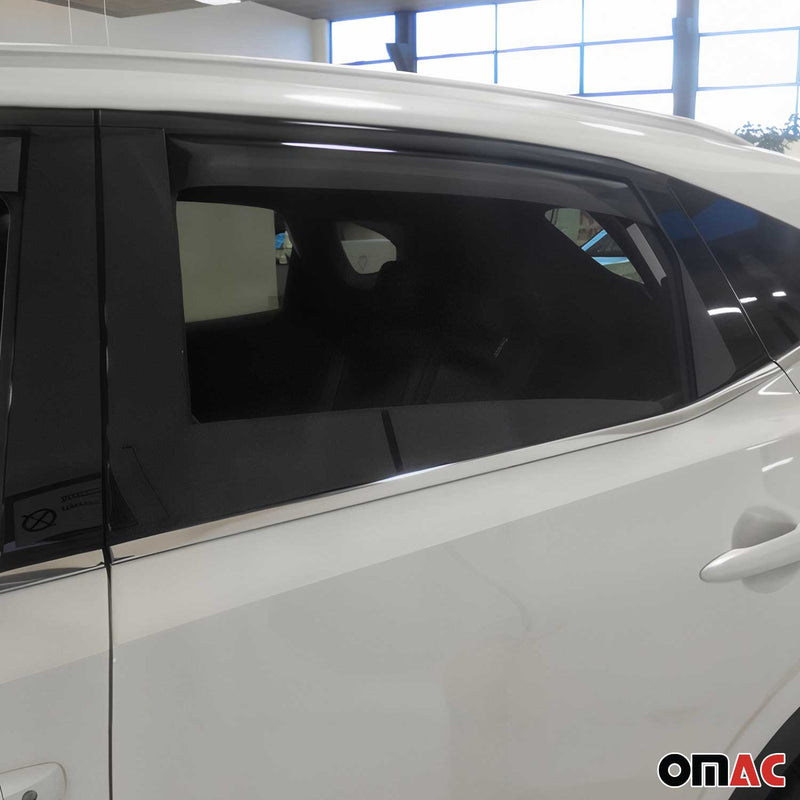 Deflettori antivento e antipioggia per Nissan Qashqai J12 2021-2025 in acrilico scuro, 4 pezzi