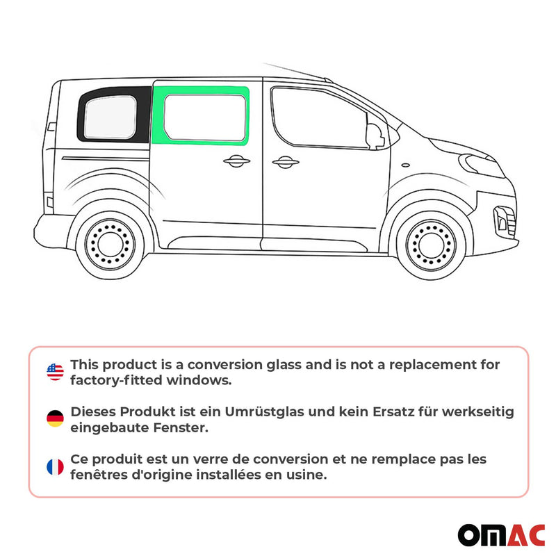 Seitenfenster Sicherheitsglas für Fiat Scudo 2022-2025 Rechts L1 Schwarz