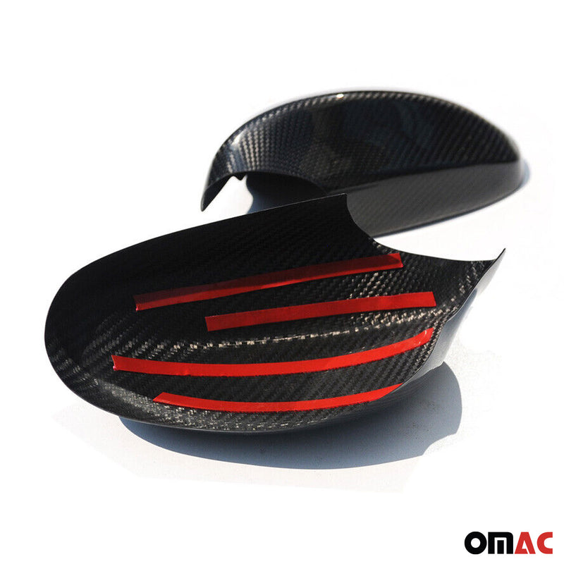 Calotte specchietti retrovisori per BMW Serie 3 E90 E91 2005-2013 in fibra di carbonio nera 