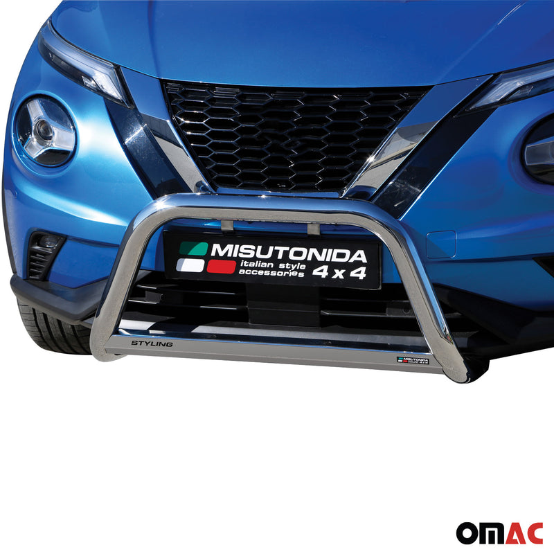 Protezione anteriore per Nissan Juke 2020-2025 ø63mm acciaio argento 
