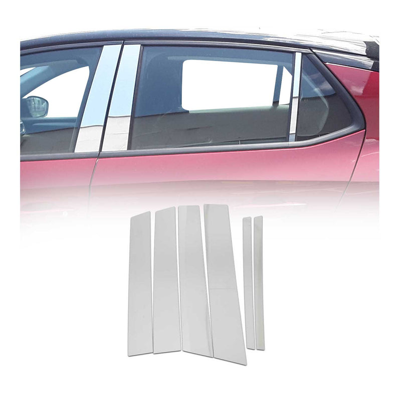 Rivestimento del montante della porta del montante B per Opel Corsa F 2019-2025 in acciaio inox argento, 6 pezzi
