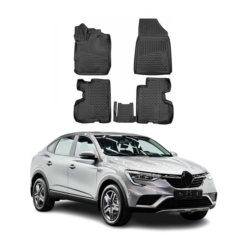 Tappetini Renault Arkana 2019-2021 in TPE Nero 4 pezzi 