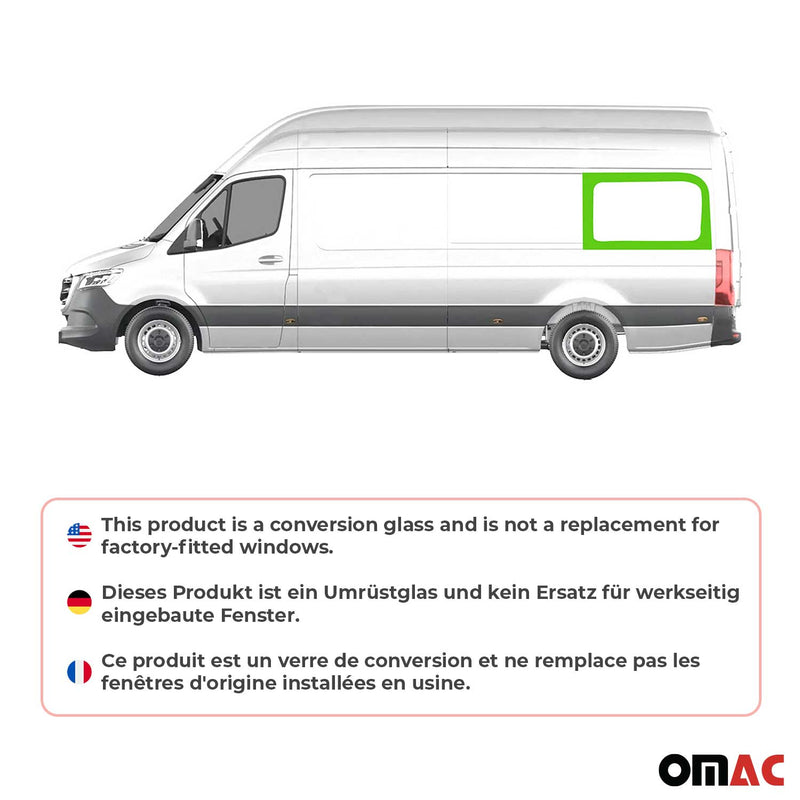 2006-2018 Mercedes Sprinter W906 Fensterscheibe Hintere linke Seite L3-4 Schwarz