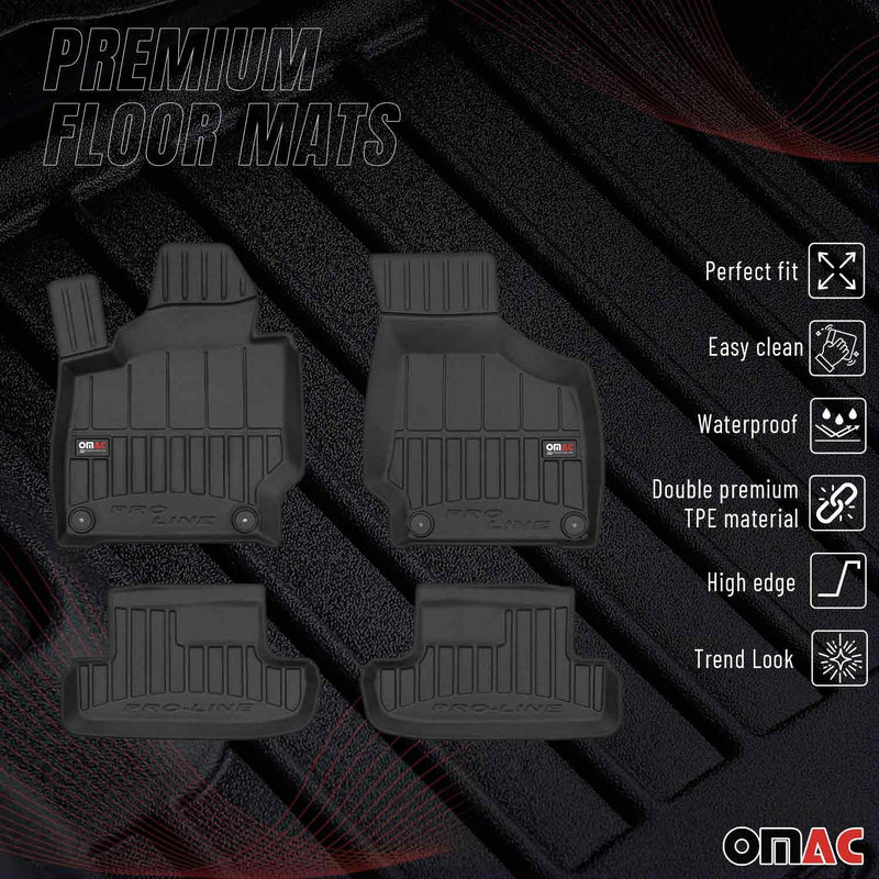 Tappetini Audi TT MK2 8J 2006-2014 in TPE nero, 4 pezzi